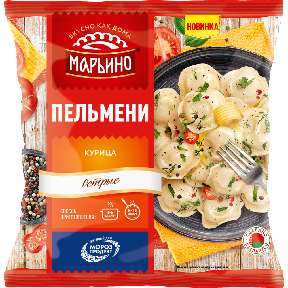 Пельмени «Марьино» с мясом цыпленка-бройлера острые, 400 г