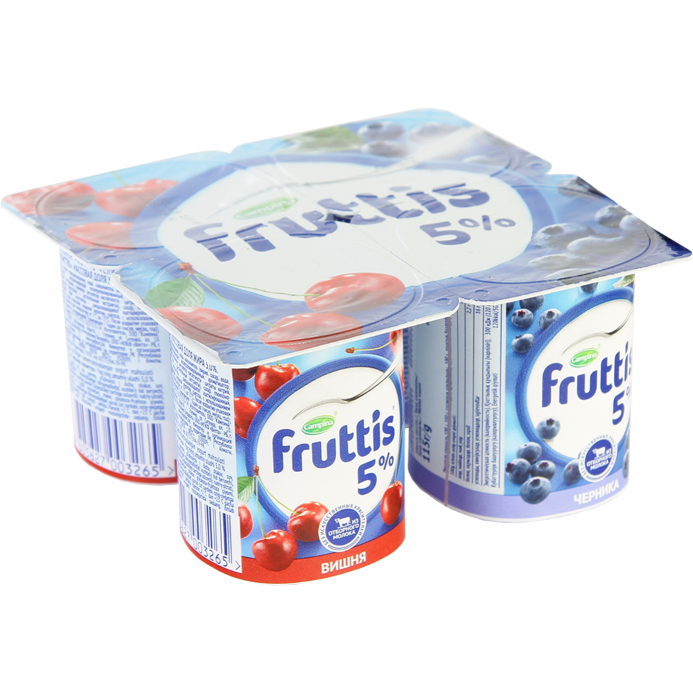 Йогуртный продукт «Fruttis» вишня-черника 5%, 115 г