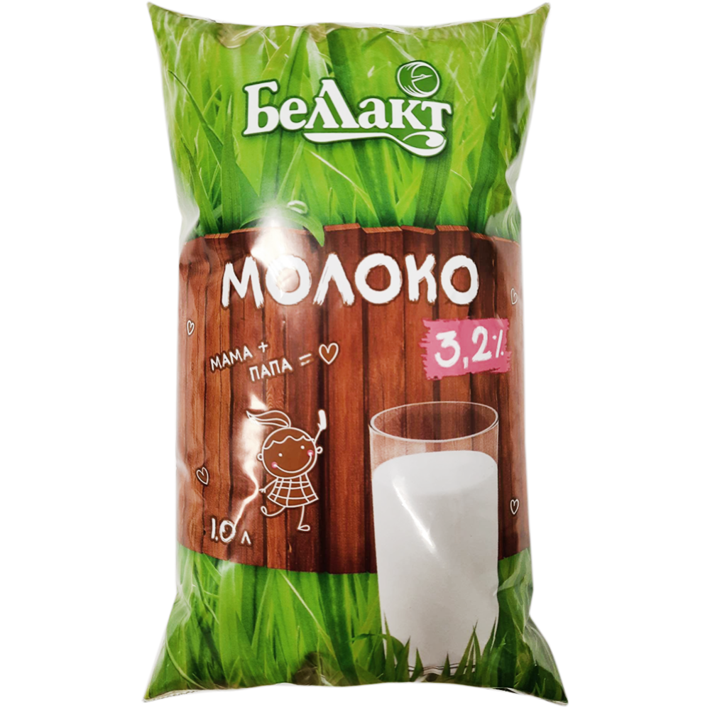 Молоко «Беллакт» пастеризованное, 3.2%, 1 л (1 л)