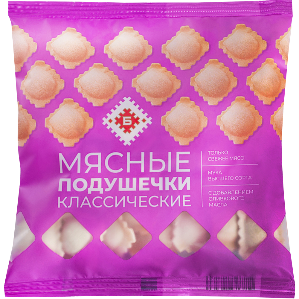 Пельмени «Мясные подушечки» классические, замороженные, 1 кг