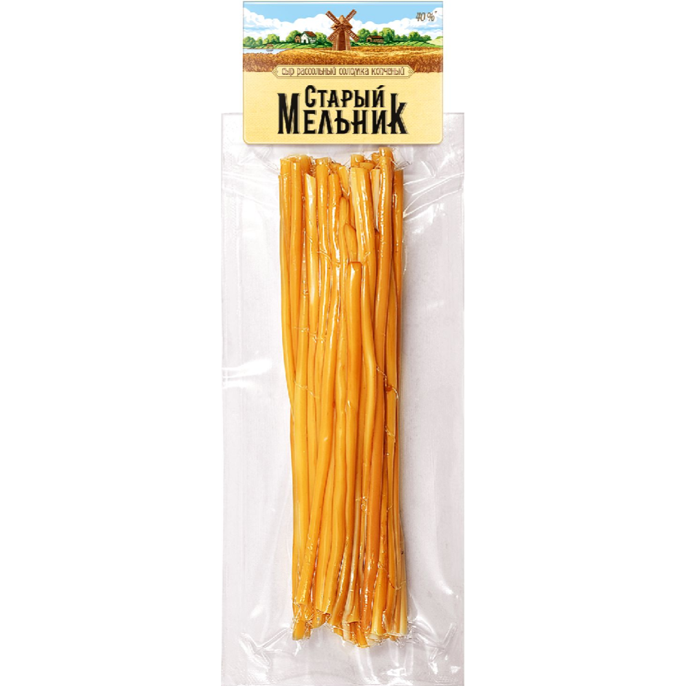 Smoked cheese “Old Melnik” straws, 40%, 100 g