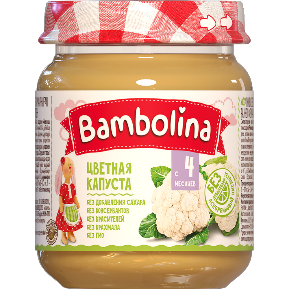 Пюре овощное «Bambolina» из цветной капусты, 100 г